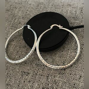 Sterling Silver Large Hoop Earrings